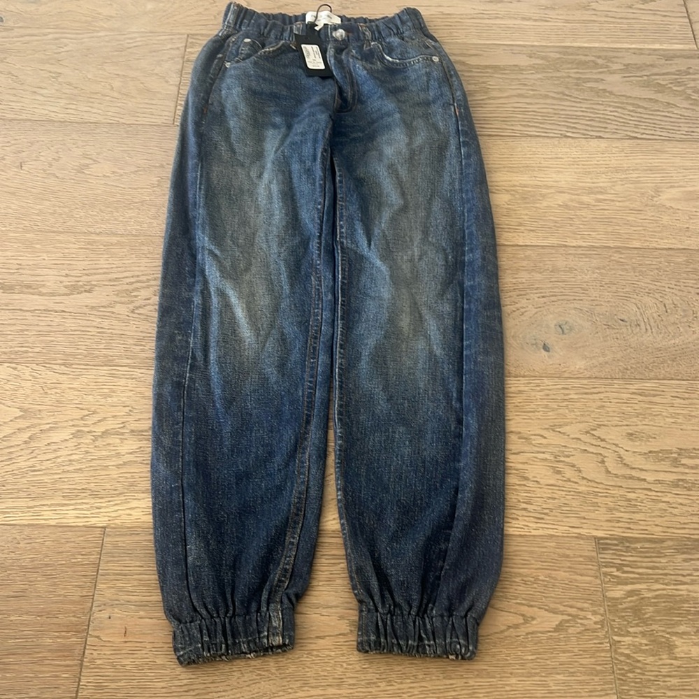 rag & bone blue faux denim joggers